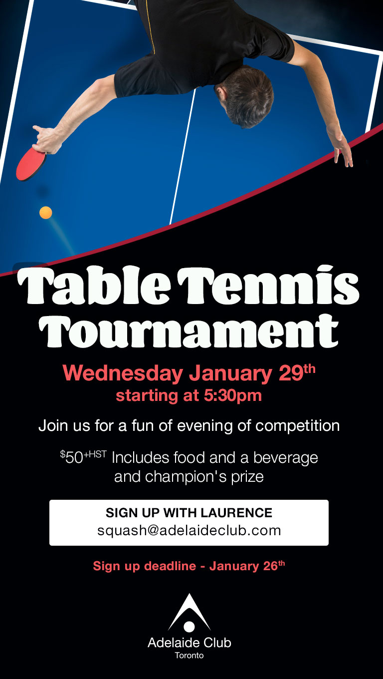 Table Tennis Tournament - January 26th